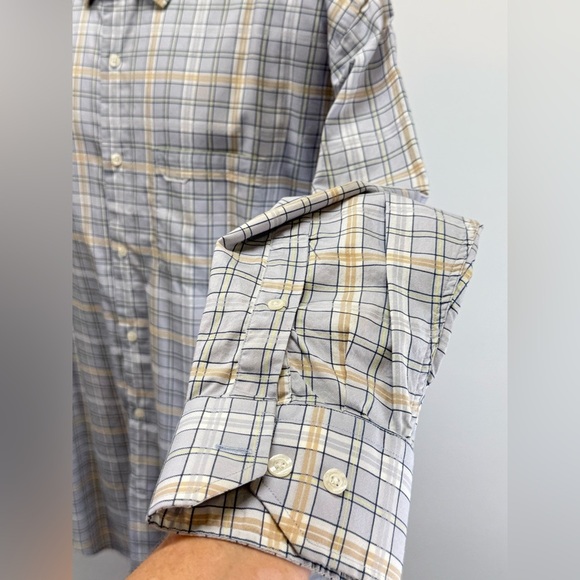 ALEX CANNON Men’s light blue and beige plaid long sleeve button down size XL - Picture 8 of 12